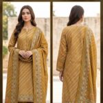 Premium Marina Printed 3-Piece Suit – Dhanak Fancy Velvet Chamki Lkani All-Over Shirt & Velvet Print Shawl with Plain Trouser (By PARWANA)
