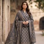 Premium Marina Printed 3-Piece Suit – Dhanak Fancy Velvet Chamki Lkani All-Over Shirt & Velvet Print Shawl with Plain Trouser (By PARWANA)