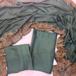 Elegant 3-Piece Kacha Tanka Embroidered Unstitched Suit with Patterned Shawl