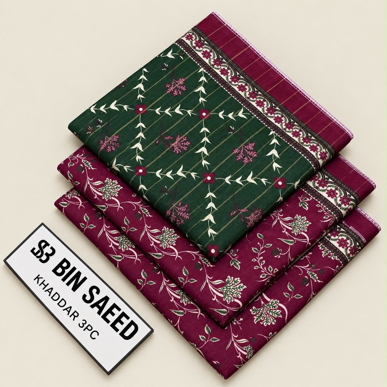 WhatsApp Image 2026-10-18 at 11.09.05 AM Bin Saeed Khaddar 3 Piece Printed Suit - Image 1