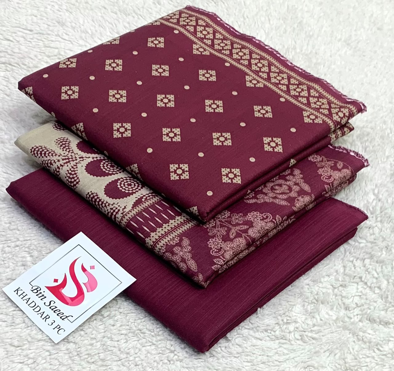 WhatsApp Image 2026-10-18 at 11.09.17 AM Bin Saeed Khaddar 3 Piece Printed Suit - Image 1