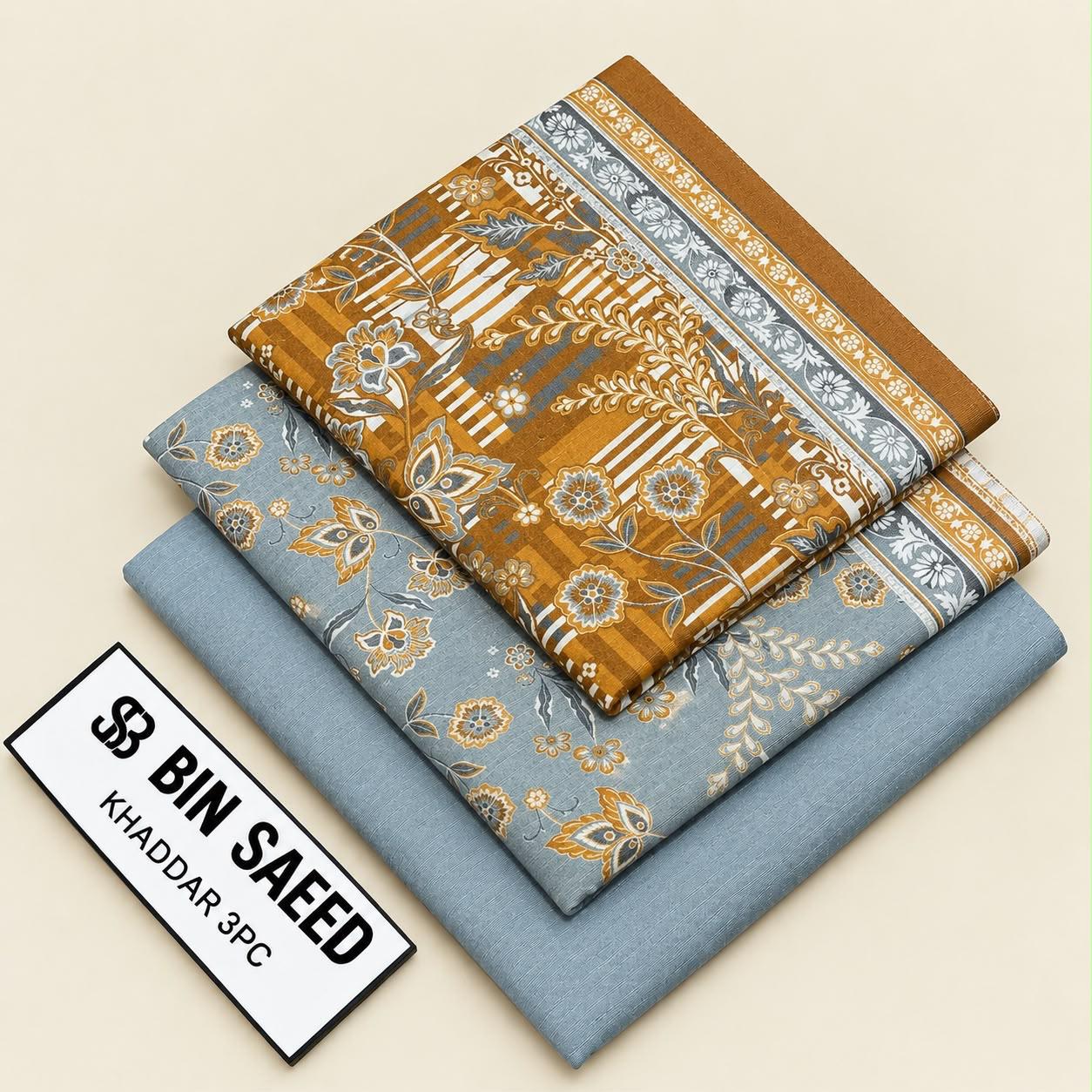 WhatsApp Image 2026-10-18 at 11.09.22 AM Bin Saeed Khaddar 3 Piece Printed Suit - Image 1